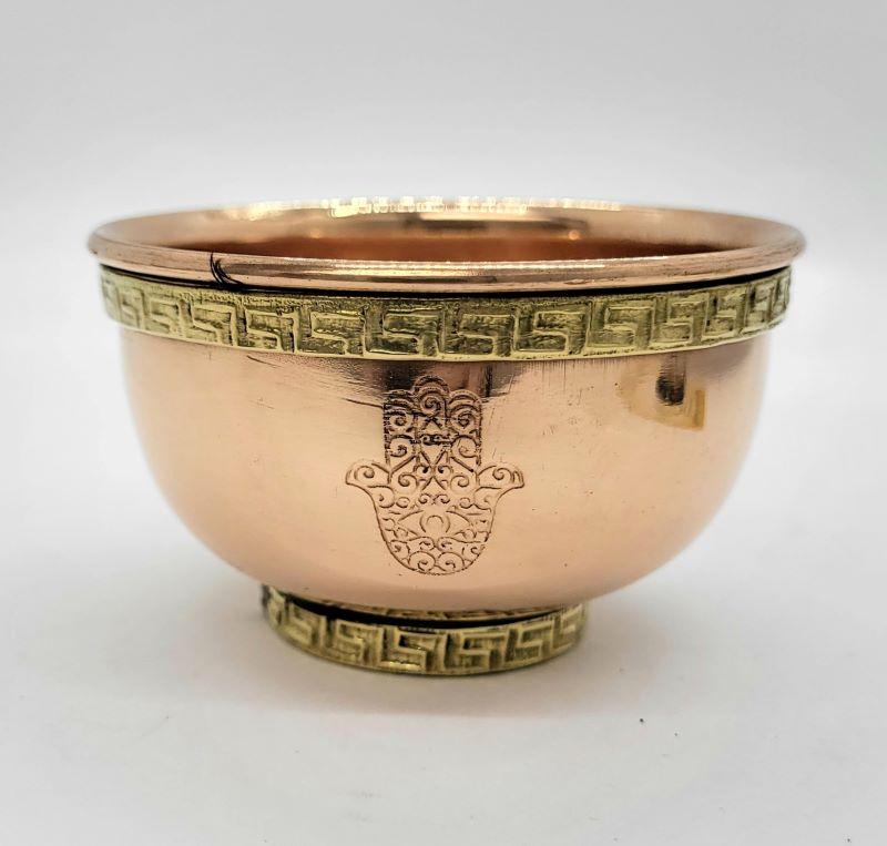 Bowl, Copper Incense/Charcoal Burner Hamsa Hand