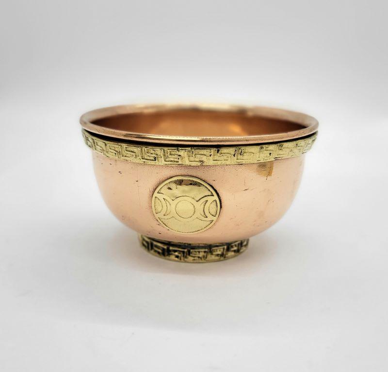 Bowl, Copper Incense/Charcoal  Burner Triple Moon