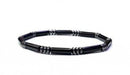 Tube Bead Bracelet with Hematite Spacers – Assorted 6-8mm long Stones