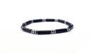 Tube Bead Bracelet with Hematite Spacers – Assorted 6-8mm long Stones