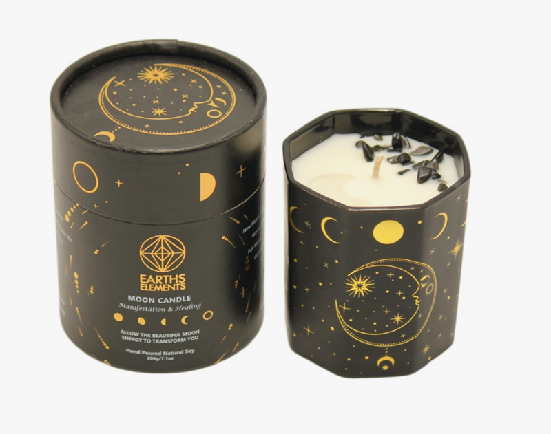 Candle, Moon Phases Jar w-Gift Box