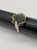 Ring, Moldavite Rough Modern Design
