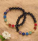 Bracelet, Chakra 7 Stone 8mm Silver - ForHeavenSake