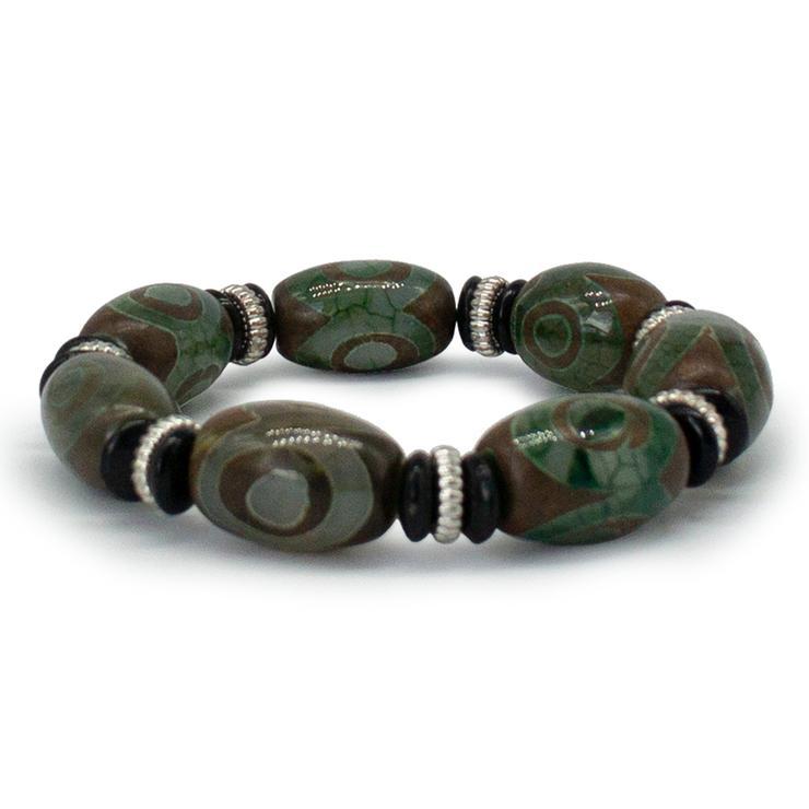 Bracelet, DZI/Green Tibetan Bead - ForHeavenSake