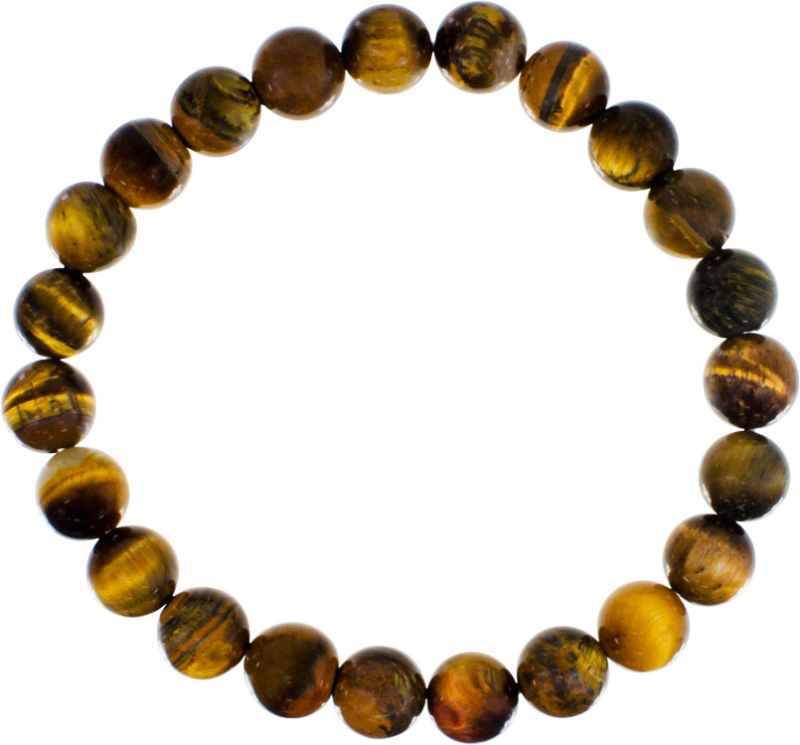 Bracelet, Tigereye/Gold 8mm beads