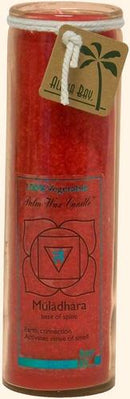 Candle Pillars, Chakra Jar 16oz. Red Unscented Money Muladhara - ForHeavenSake