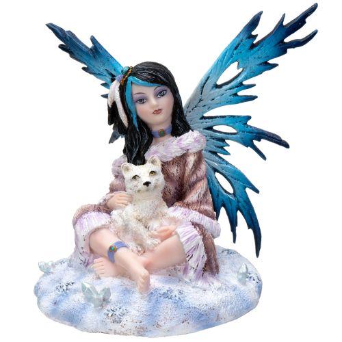 Fairy, Sittiing Holding White Wolf