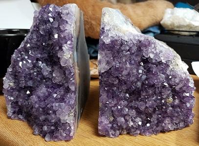 Bookends, Amethyst Pair $165