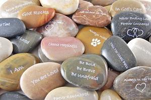 Stone, Words on River Rock LG