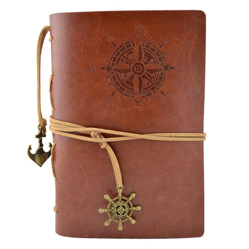 Journal, Leather-Brown Compass - ForHeavenSake