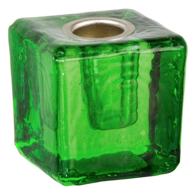 Candle Holder, Mini Glass Cube w/Metal Insert - ForHeavenSake