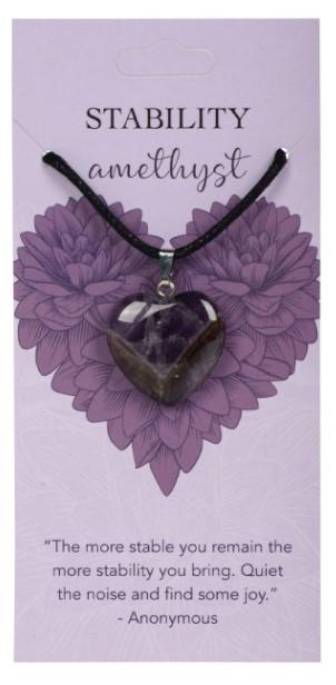 Necklace, Heart - 1.25" assorted gemstones