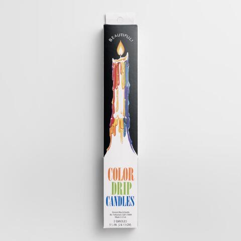 Candle Pillars, Multi-Color Drip