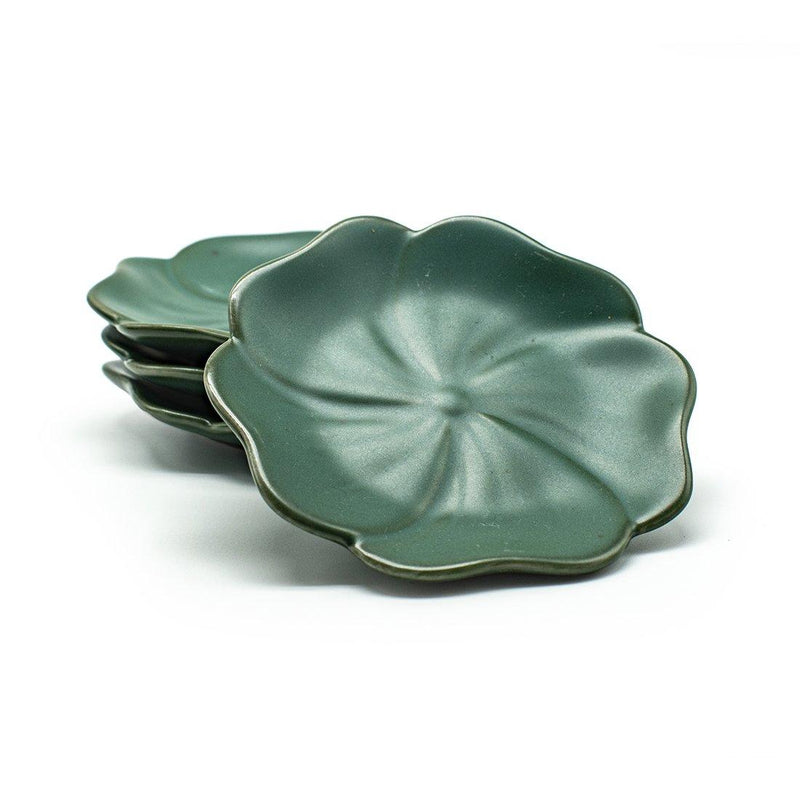 Tea Bag Holder, Ceramic/Green Lotus Design - ForHeavenSake