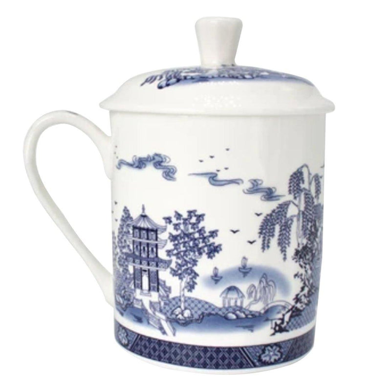 Tea Cup, Bone China Mug w/Lid-Scenery - ForHeavenSake