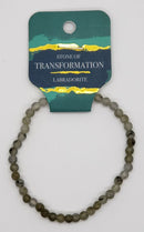 Bracelet, 4mm diameter gemstone bead