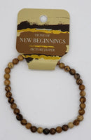 Bracelet, 4mm diameter gemstone bead