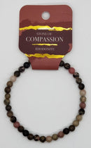 Bracelet, 4mm diameter gemstone bead