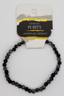 Bracelet, 4mm diameter gemstone bead