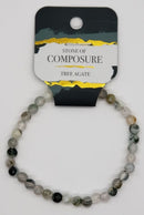 Bracelet, 4mm diameter gemstone bead