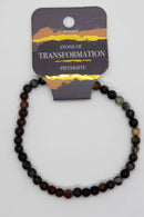 Bracelet, 4mm diameter gemstone bead