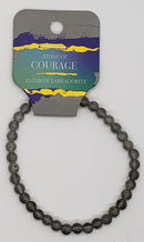 Bracelet, 4mm diameter gemstone bead