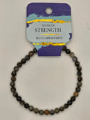 Bracelet, 4mm diameter gemstone bead