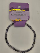 Bracelet, 4mm diameter gemstone bead