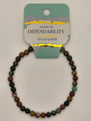 Bracelet, 4mm diameter gemstone bead