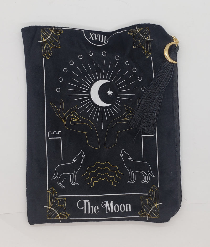 Pouch, Tarot 7.5x5in. Black Velvet w-Tassel