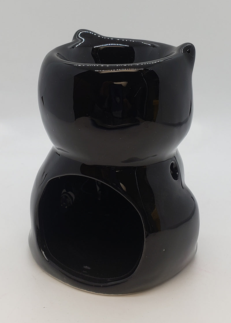 Difuser, Cat/Black Ceramic Oil Burner 4.75" tall