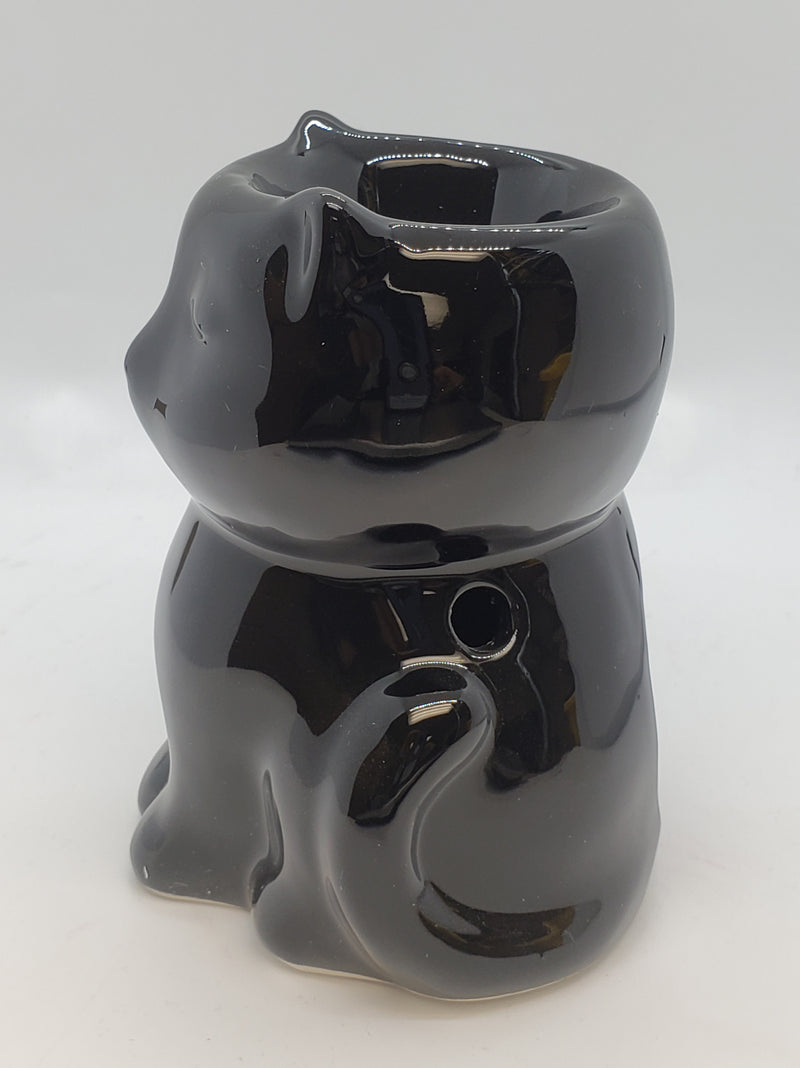 Difuser, Cat/Black Ceramic Oil Burner 4.75" tall