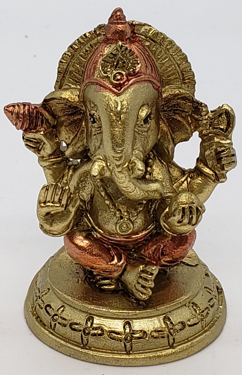 Ganesha, Gold w/ Copper 2.5"