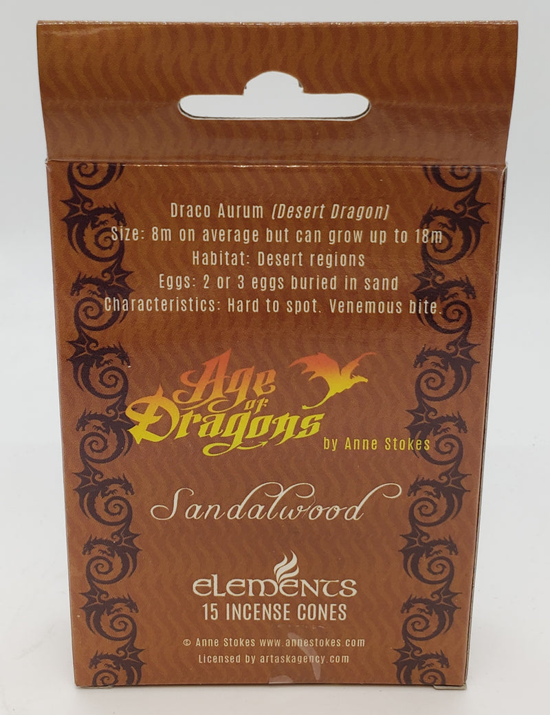 Incense, Desert Dragon Cones - Age of Dragons - Sandalwood