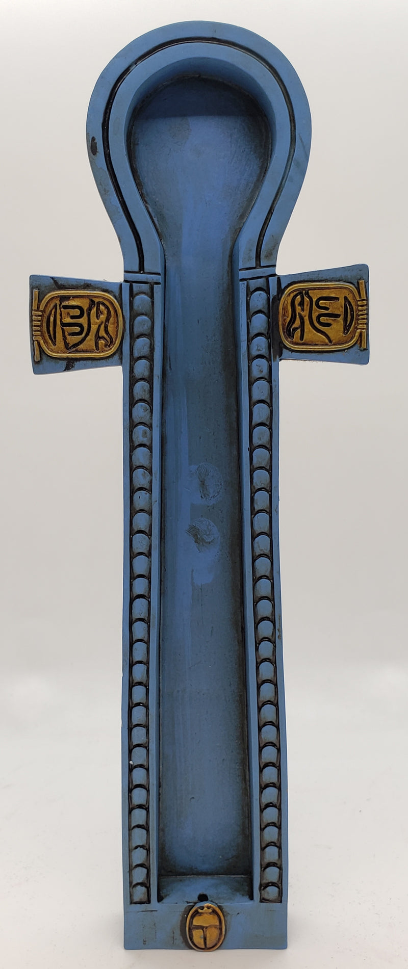 Incense Holder, Egyptian Ankh/Blue Tray