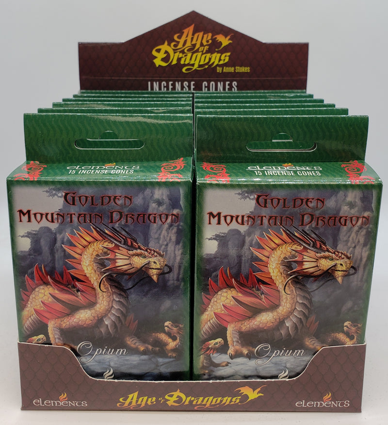 Incense, Golden Mountain Dragon Cones - Age of Dragons - Opium