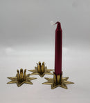 Candle holder, Metal Star, Gold / Pillar