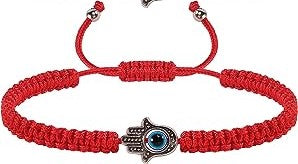 Bracelet, Evil Eye/Red Hamsa Braided Adjustable