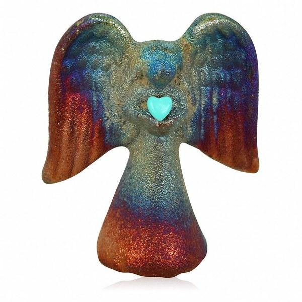 Angel, Spirit w/Gemstone Heart - Turquoise or Gemstone 2"