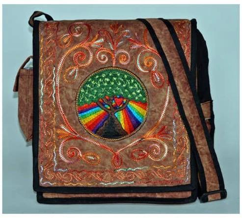 Bag, Embroidered Tree Shoulder