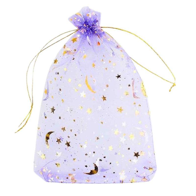 Bag, Organza Lavender w/Moon & Stars