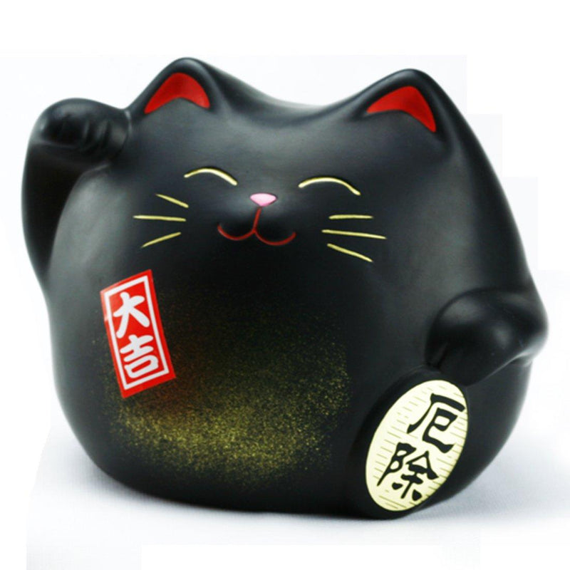Bank, Black Cat 6.8" x 5" Cera