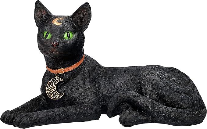 Black Cat Laying Sculpture