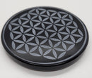 Black Obsidian Plate with Flower of Life