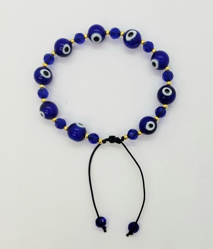 Bracelet, Evil Eye Cobalt Blue Adjustable