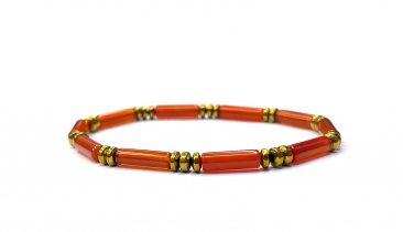 Tube Bead Bracelet with Hematite Spacers – Assorted 6-8mm long Stones