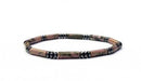 Tube Bead Bracelet with Hematite Spacers – Assorted 6-8mm long Stones