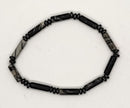 Tube Bead Bracelet with Hematite Spacers – Assorted 6-8mm long Stones