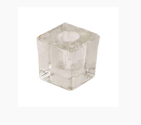 Candle Holder, Cube Mini Glass