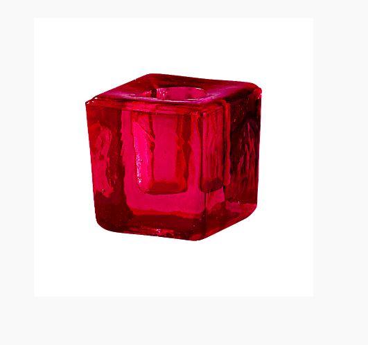 Candle Holder, Cube Mini Glass